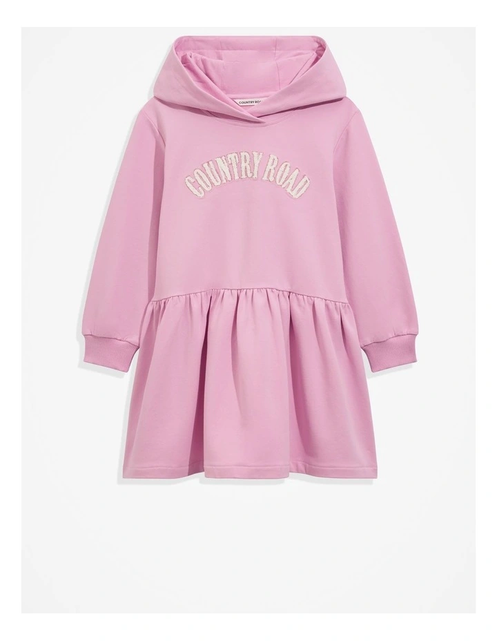 Organically Grown Cotton Long Sleeve Sweat Dress in Rose image 1