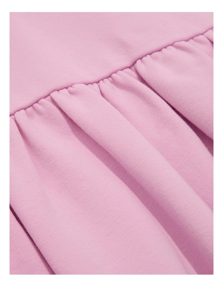Organically Grown Cotton Long Sleeve Sweat Dress in Rose image 2