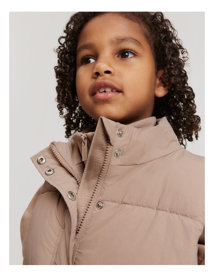 Reversible Faux Fur Vest in Mushroom Natural