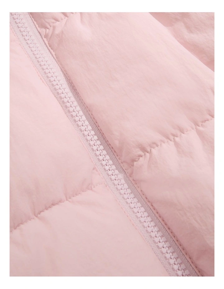 Recycled Nylon Puffer Sweat Jacket in Mineral Pink image 2