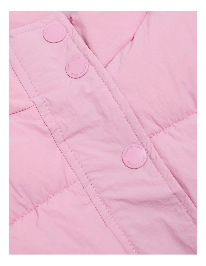 Recycled Nylon Puffer Vest Jacket in Rose image 5