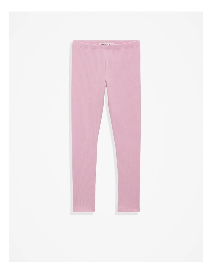 Organically Grown Cotton Blend Solid Rib Legging in Rose image 1