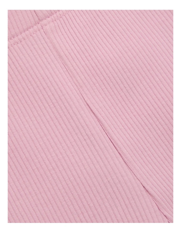 Organically Grown Cotton Blend Solid Rib Legging in Rose image 2