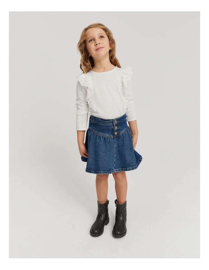 Denim Skirt in Indigo image 1