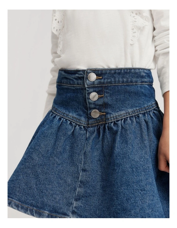 Denim Skirt in Indigo image 3
