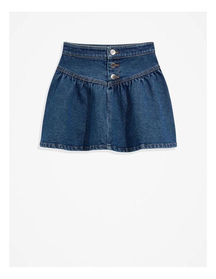 Denim Skirt in Indigo image 5
