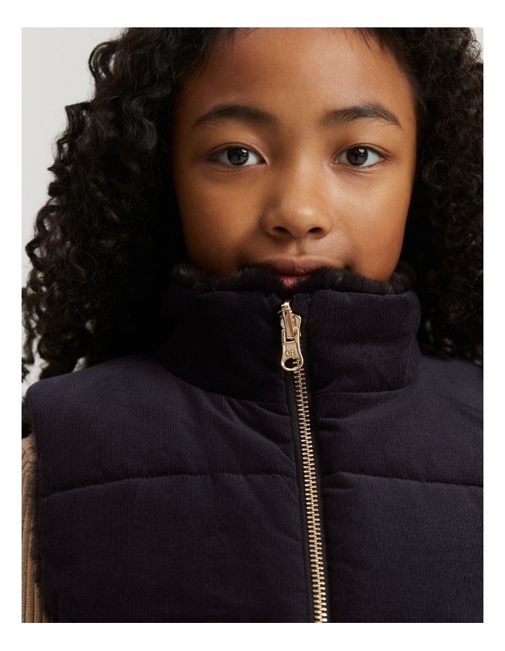 Reversible Faux Fur Vest in Charcoal