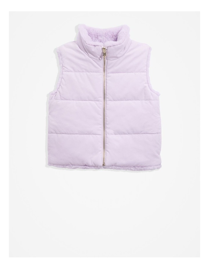 Reversible Faux Fur Vest in Lilac