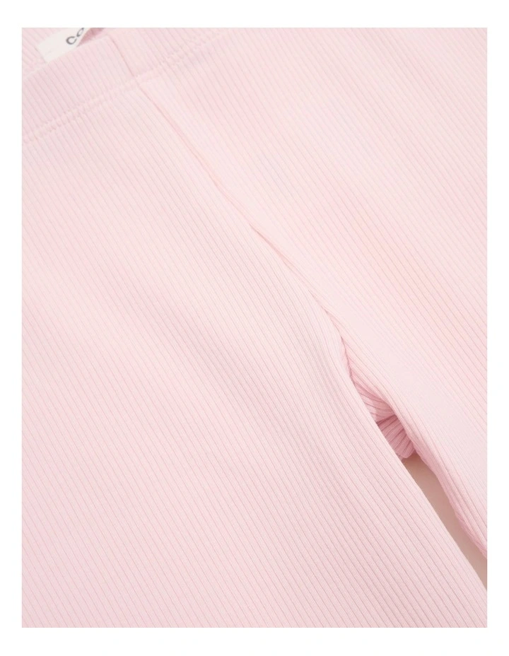 Organically Grown Cotton Blend Solid Rib Legging in Mineral Pink image 2