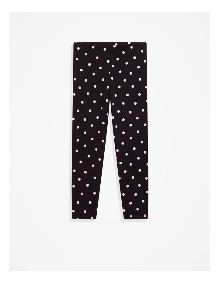 Cotton Blend Spot Legging in Multi Spot Black image 1