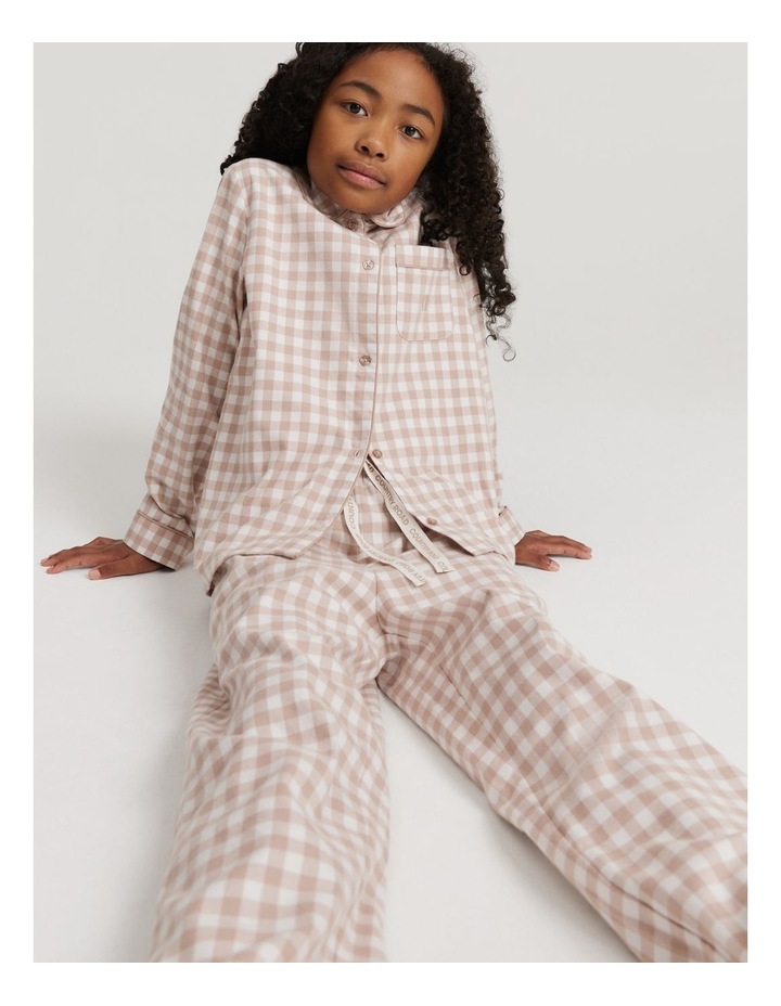 Organically Grown Cotton Flannel Pyjama Set in Mushroom Natural