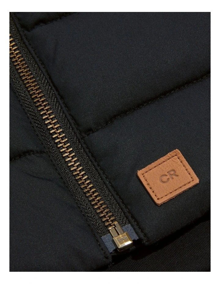 Rib Nylon Vest in Black image 2