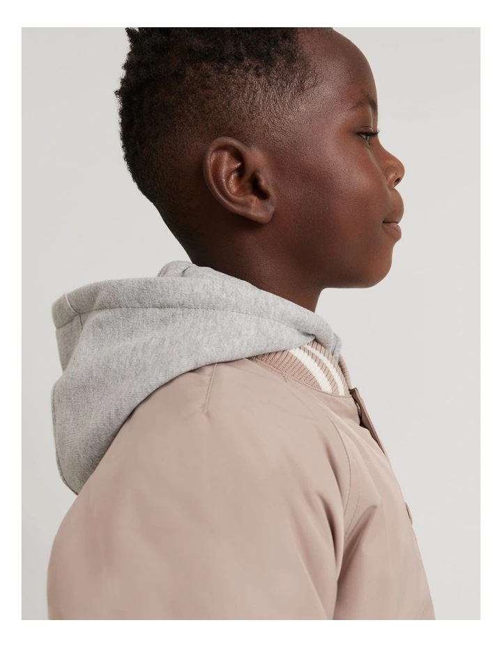 Sweat Hooded Jacket in Mushroom image 2
