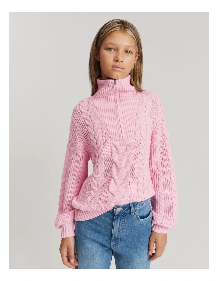 Heidi Knit Top - Rose/Soft Marle