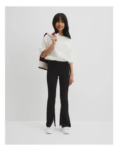 Teen Split Hem Pant in Black