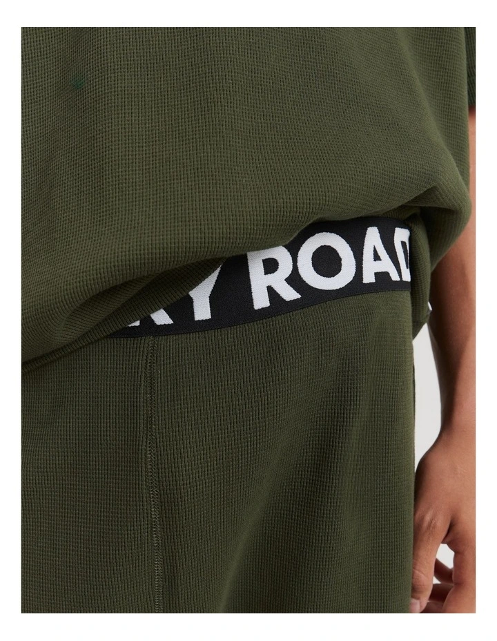 Teen Waffle Pyjama Set in Khaki Green image 3