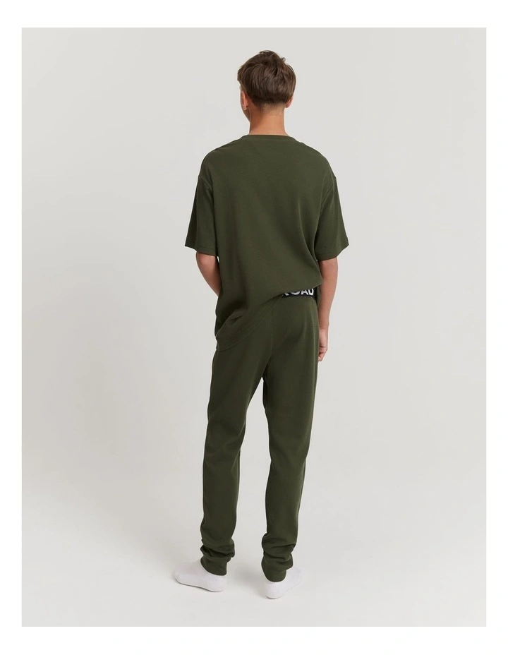 Teen Waffle Pyjama Set in Khaki Green image 4