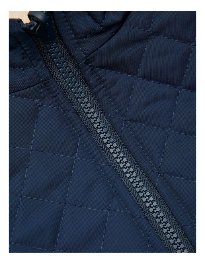 Recycled Polyester Reversible Sherpa Jacket in Navy image 6