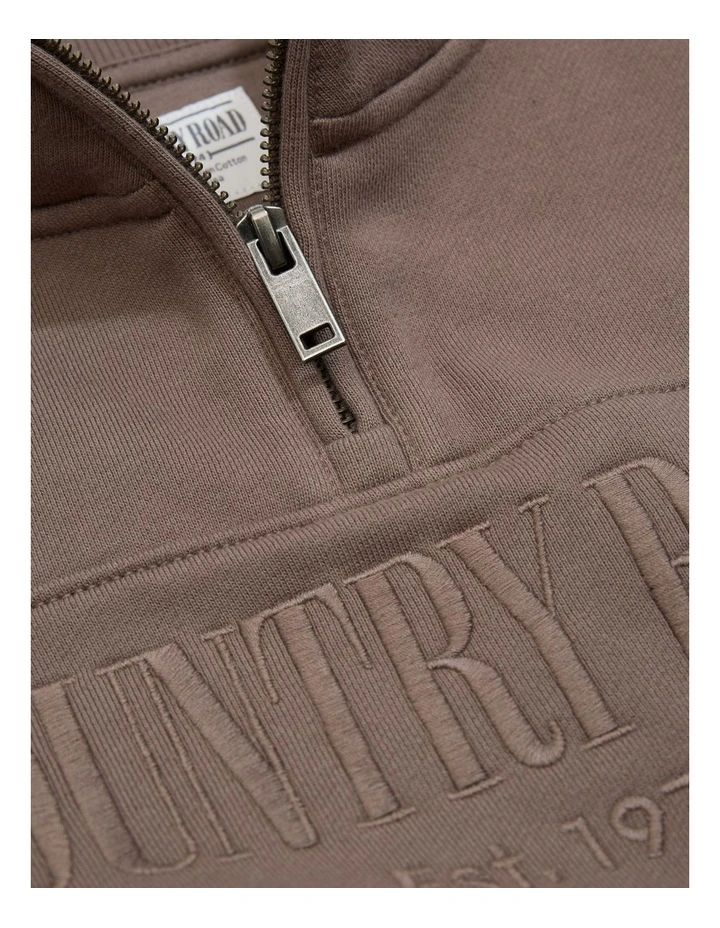 Country Road Verified Australian Cotton Heritage Half Zip Sweat Top In