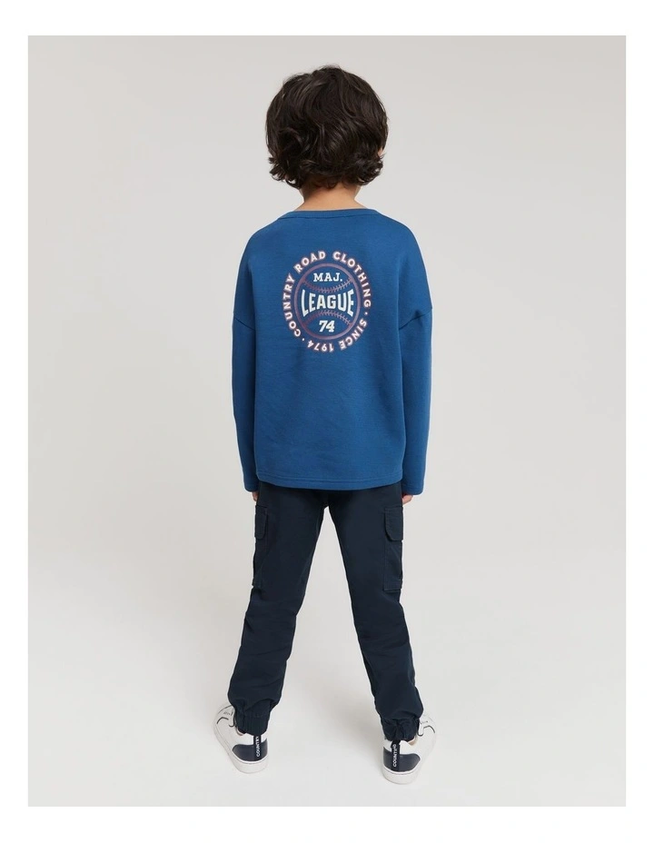 Organically Grown Cotton Baseball T-shirt in Electric Blue image 3