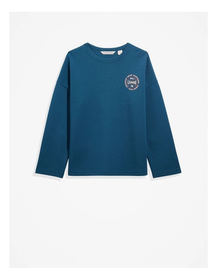 Organically Grown Cotton Baseball T-shirt in Electric Blue image 4