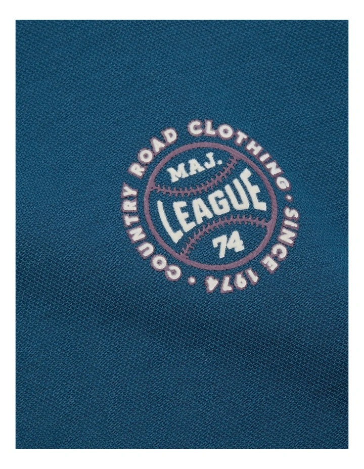 Organically Grown Cotton Baseball T-shirt in Electric Blue image 5