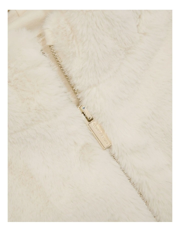 Faux Fur Jacket in Cream image 2