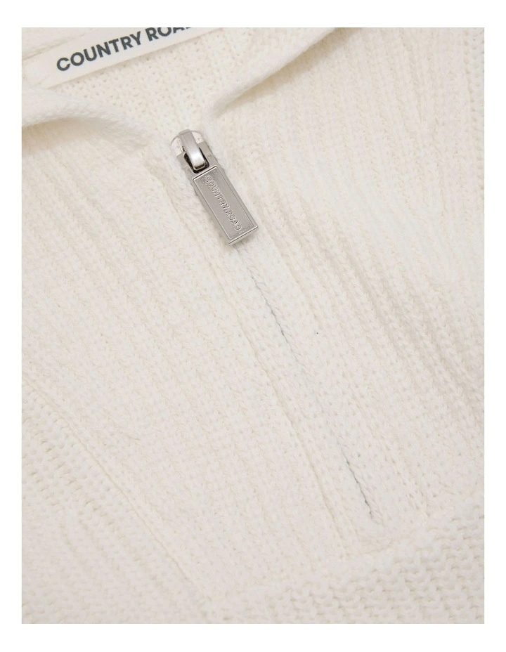 Organically Grown Cotton Zip Knit in Navy Stripe image 5