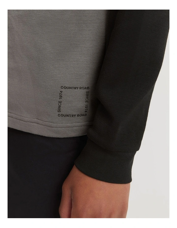 Teen Cotton Blend Logo Hooded T-Shirt in Charcoal image 3