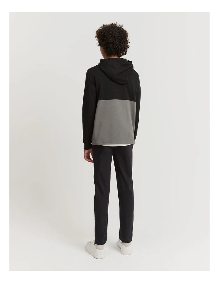Teen Cotton Blend Logo Hooded T-Shirt in Charcoal image 4