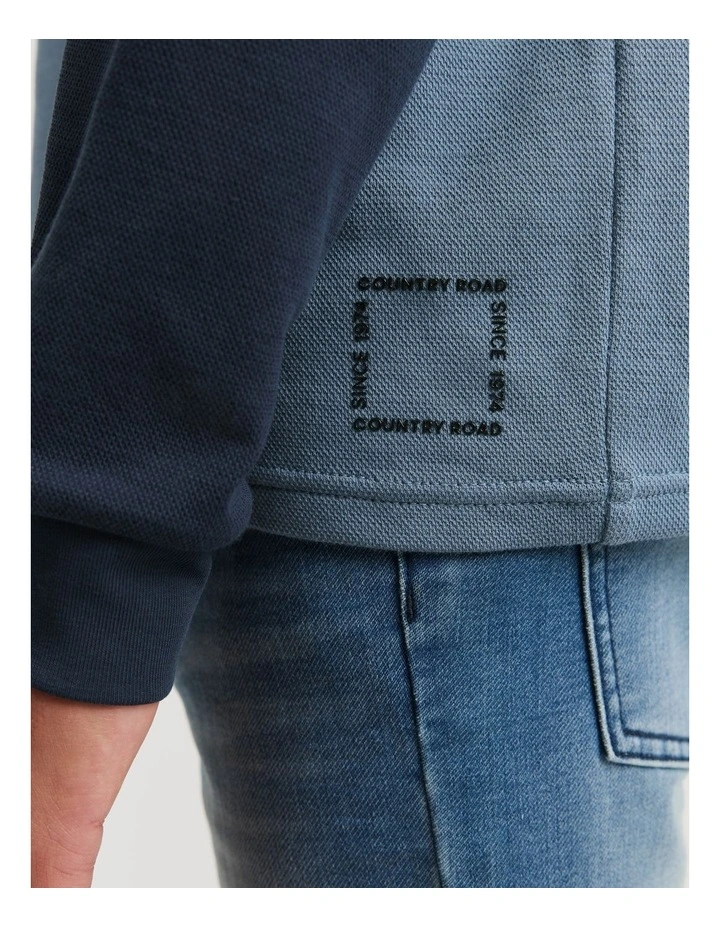 Teen Recycled Cotton Blend Logo Hooded T-shirt in Navy image 3