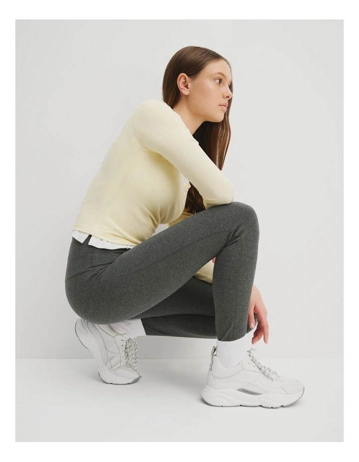 Teen Logo Legging in Mid Grey Marle image 1