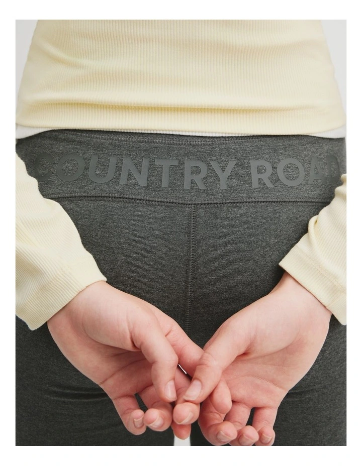 Teen Logo Legging in Mid Grey Marle image 2