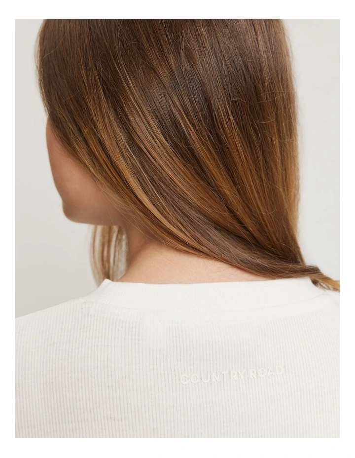 Teen Recycled Cotton Relaxed Rib T-shirt in Marshmallow image 3