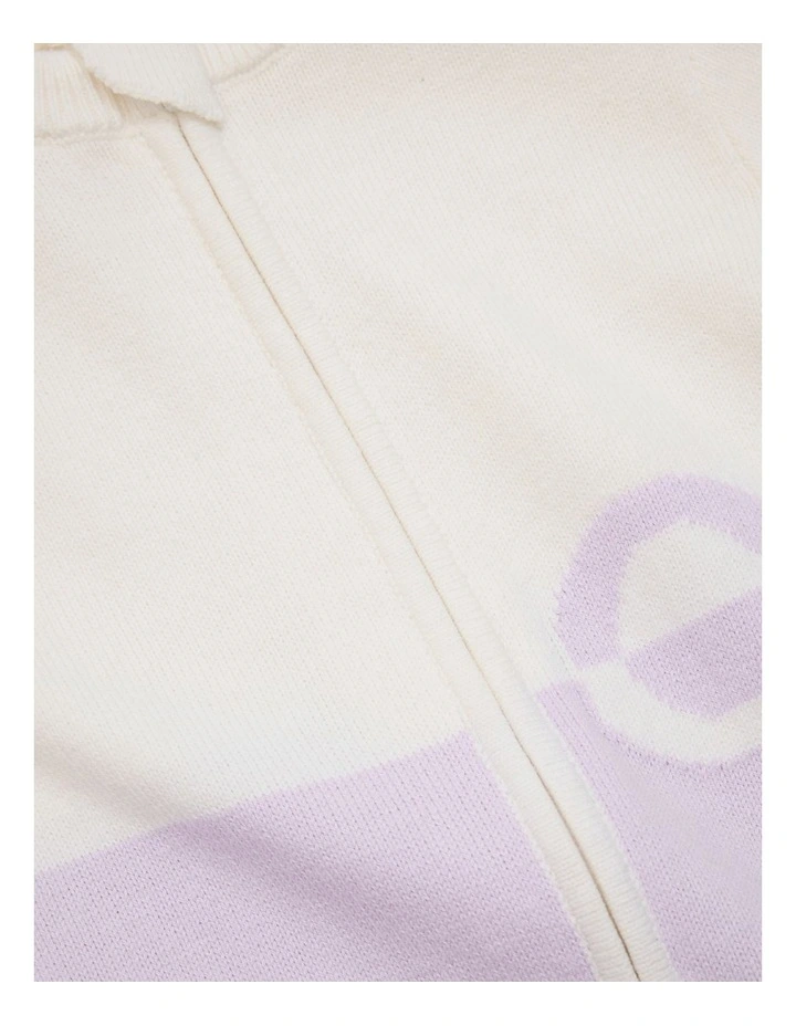 Cotton Logo Knit Jumpsuit in Lilac image 2