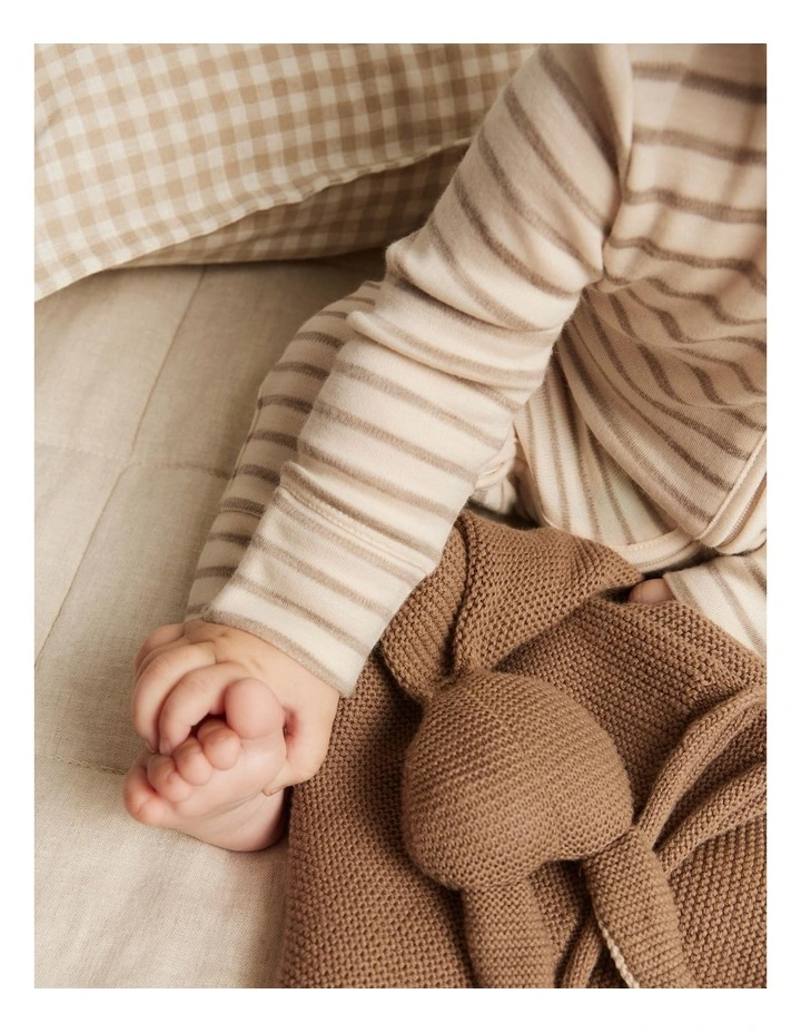 Merino Wool Stripe Jumpsuit in Chocolate image 3