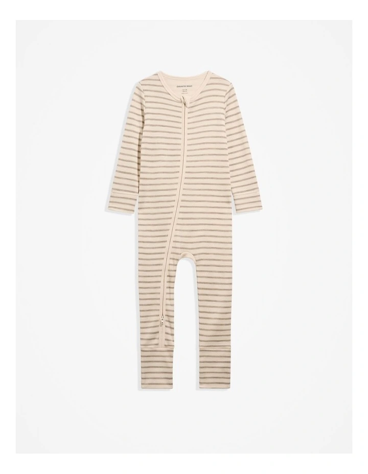 Merino Wool Stripe Jumpsuit in Chocolate image 5