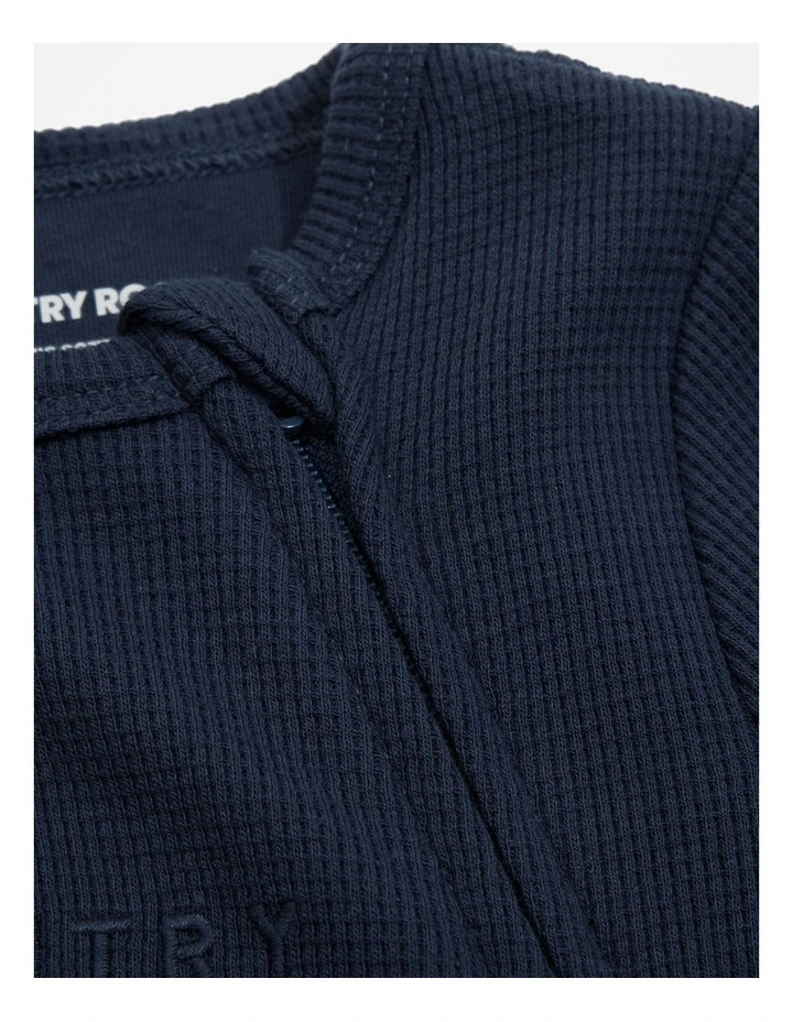 Organic Waffle Jumpsuit in Navy image 4
