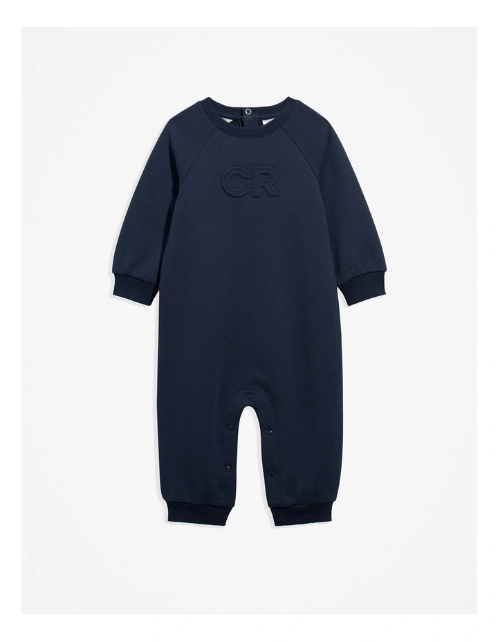 Gots-certified Organic Oversized Logo Jumpsuit in Navy image 4