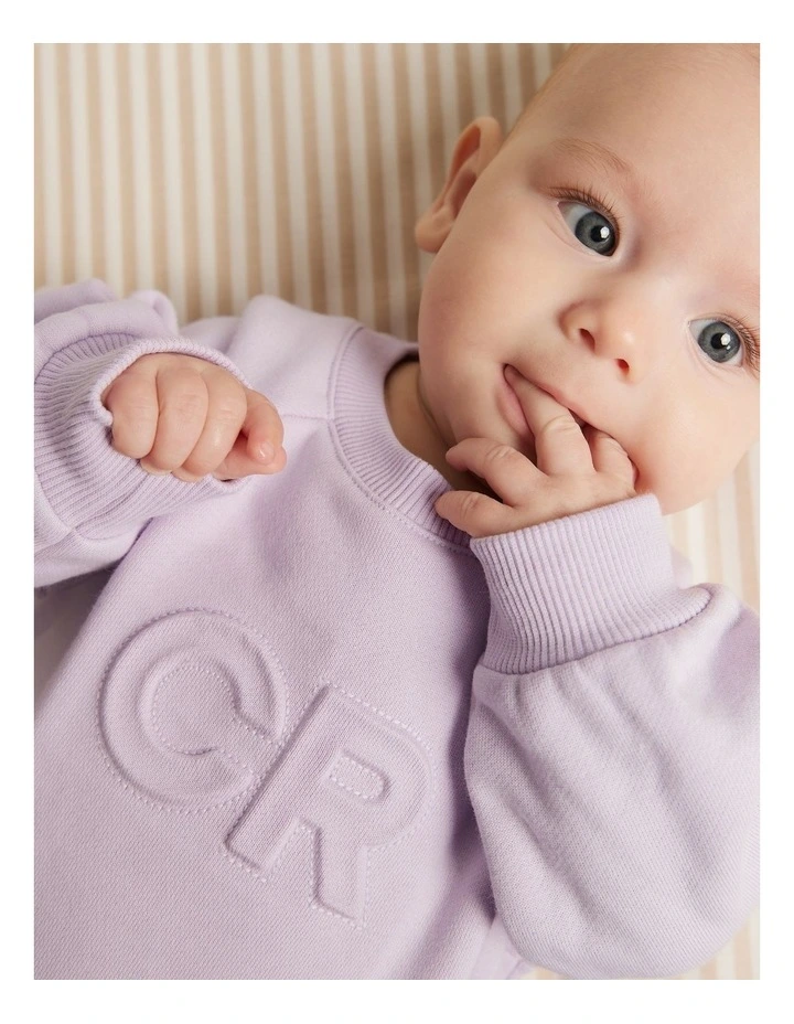 Gots-certified Organic Oversized Logo Jumpsuit in Lilac image 1