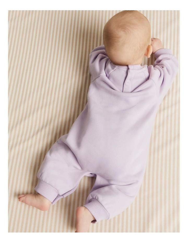 Gots-certified Organic Oversized Logo Jumpsuit in Lilac image 3