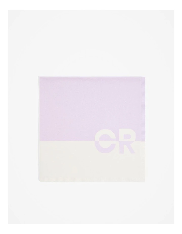 Organically Grown Cotton Logo Knit Blanket in Lilac image 1