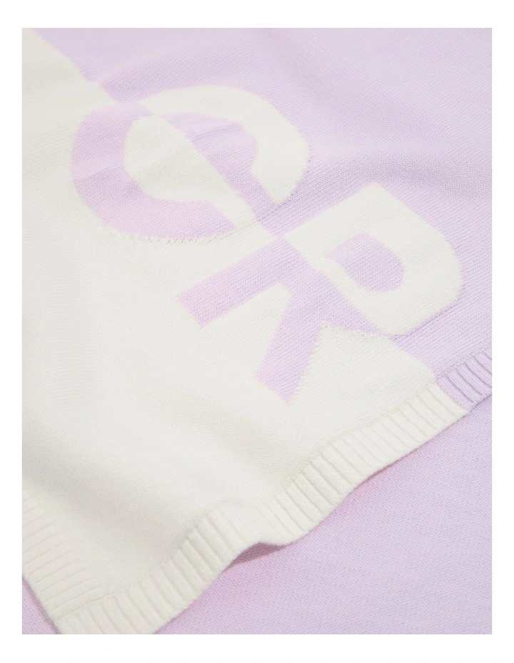Organically Grown Cotton Logo Knit Blanket in Lilac image 2