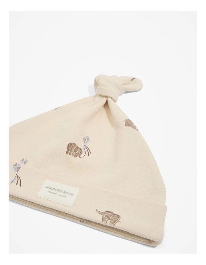 Organically Grown Cotton Elephant Beanie in Fawn image 3