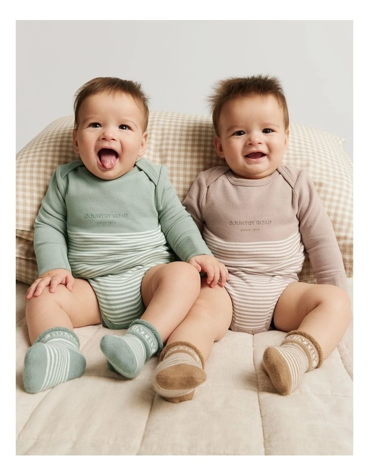 Gots-certified Organic Logo Gift Set Of 2 in Multi Stripe image 1