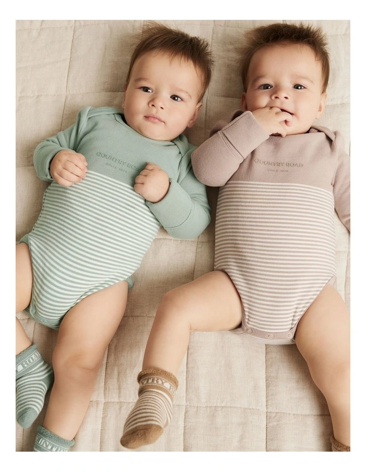 Gots-certified Organic Logo Gift Set Of 2 in Multi Stripe image 3