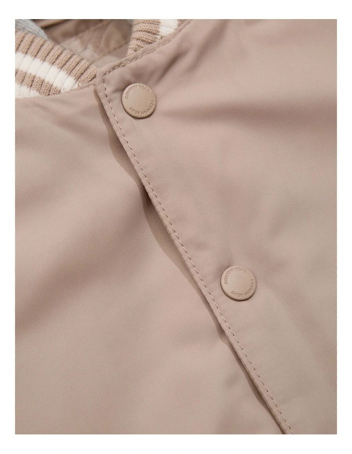 Organically Grown Cotton Sweat Hooded Jacket in Mushroom image 2