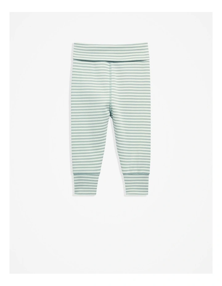 Organically Grown Cotton Stripe Soft Pant in Fern image 1