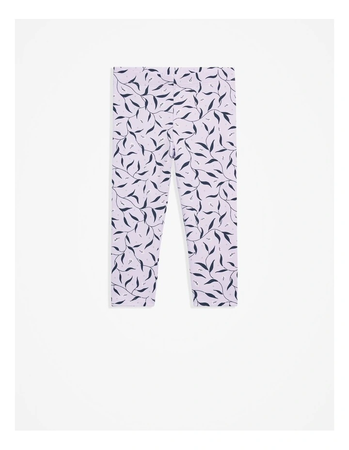 Organically Grown Cotton Blend Leaf Legging in Lilac image 1