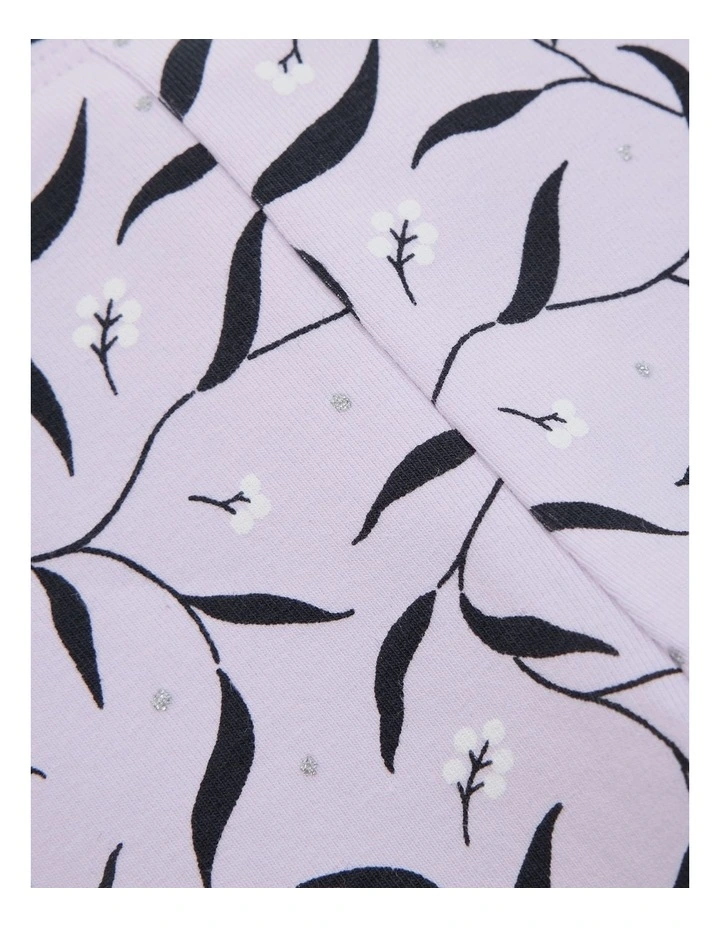 Organically Grown Cotton Blend Leaf Legging in Lilac image 2